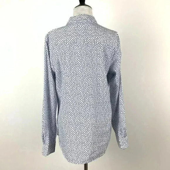 Gap factory womens top size M button down blue white hearts - Picture 4 of 7